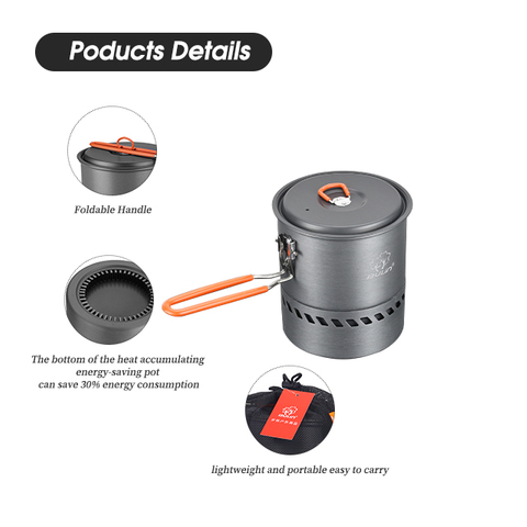 Ensemble de batterie de cuisine de camping pour sac à dos de pique-nique 