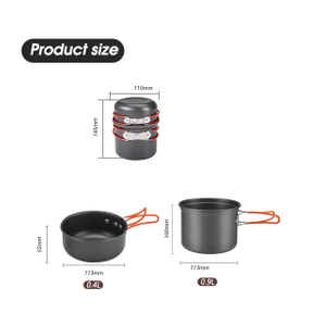 Batterie de cuisine de camping en aluminium 