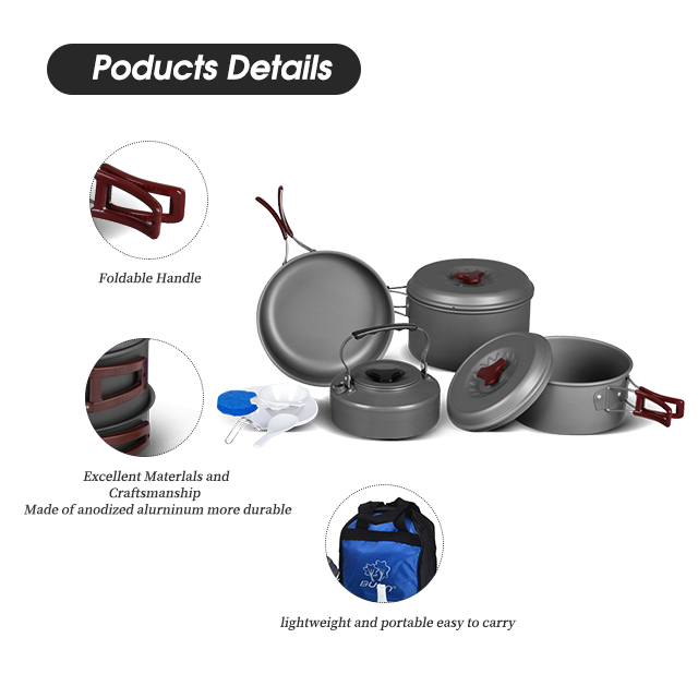 Batterie de cuisine de camping d'escalade ultral&eacute;g&egrave;re