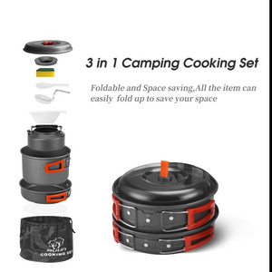 Batterie de cuisine de camping portable antiadhésive pour la pêche